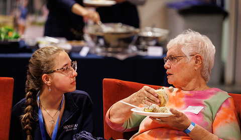 Alumni at an event