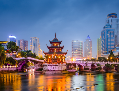 Landscape of Chinese city at night