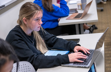 Student on laptop